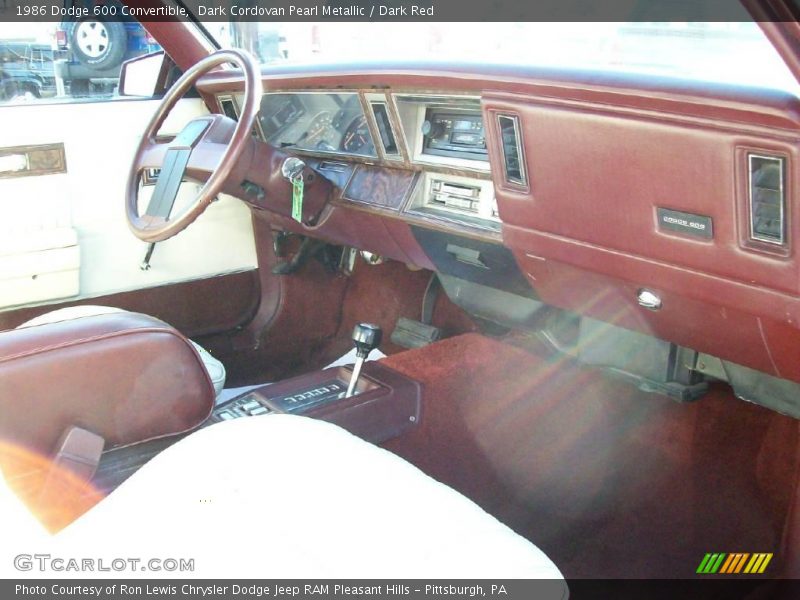 Dark Cordovan Pearl Metallic / Dark Red 1986 Dodge 600 Convertible
