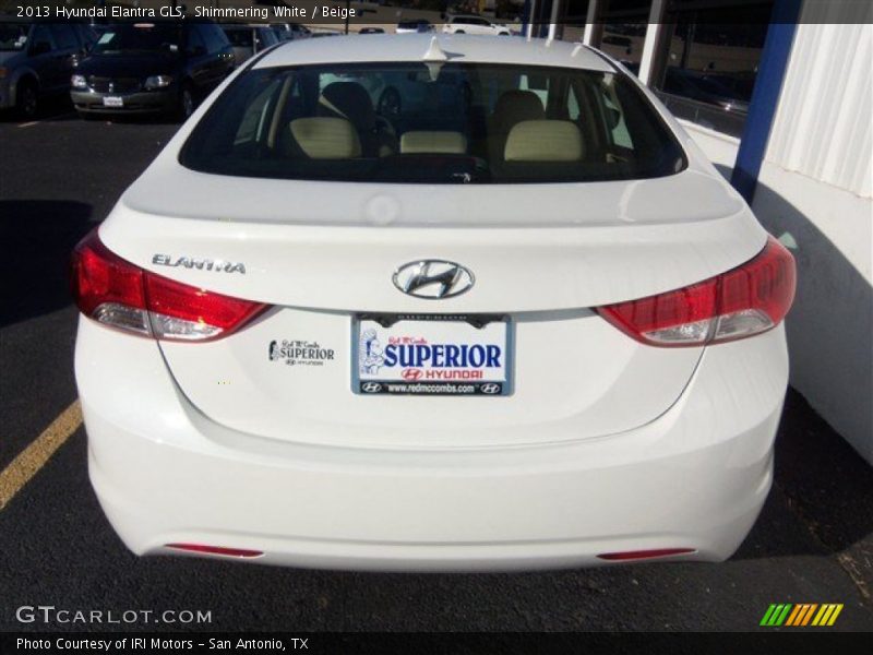 Shimmering White / Beige 2013 Hyundai Elantra GLS