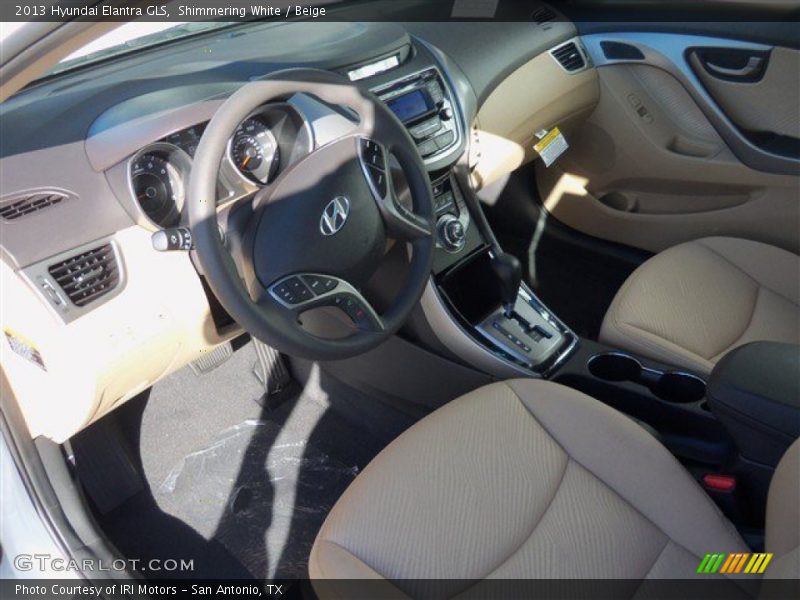 Shimmering White / Beige 2013 Hyundai Elantra GLS