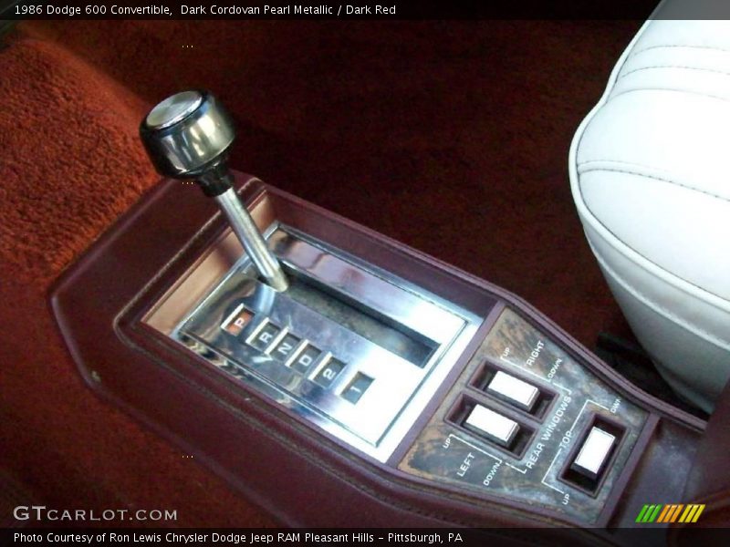 Dark Cordovan Pearl Metallic / Dark Red 1986 Dodge 600 Convertible