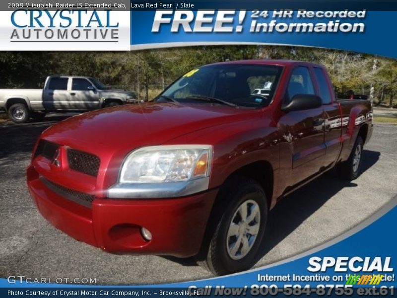 Lava Red Pearl / Slate 2008 Mitsubishi Raider LS Extended Cab
