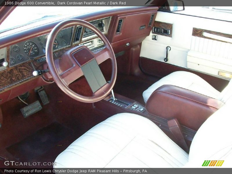 Dark Cordovan Pearl Metallic / Dark Red 1986 Dodge 600 Convertible