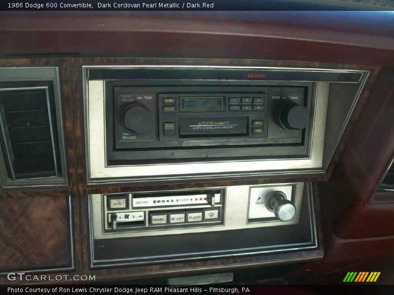 Dark Cordovan Pearl Metallic / Dark Red 1986 Dodge 600 Convertible