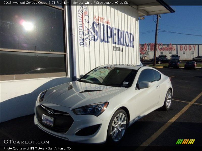 Monaco White / Gray Leather/Gray Cloth 2013 Hyundai Genesis Coupe 2.0T Premium