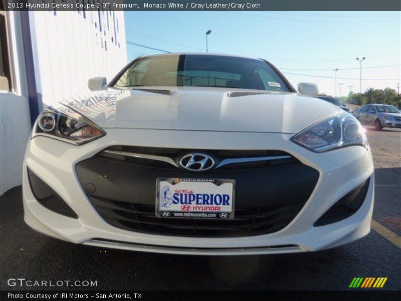 Monaco White / Gray Leather/Gray Cloth 2013 Hyundai Genesis Coupe 2.0T Premium