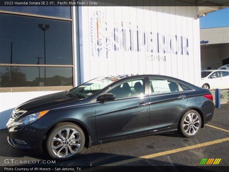 Pacific Blue Pearl / Gray 2013 Hyundai Sonata SE 2.0T