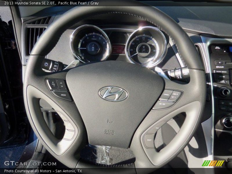 Pacific Blue Pearl / Gray 2013 Hyundai Sonata SE 2.0T