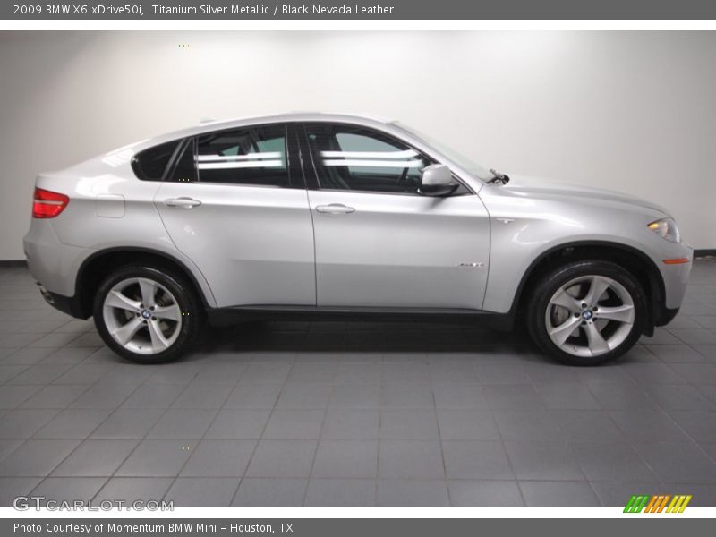 Titanium Silver Metallic / Black Nevada Leather 2009 BMW X6 xDrive50i