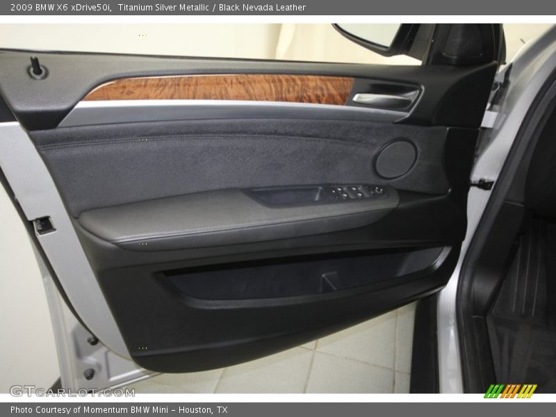 Titanium Silver Metallic / Black Nevada Leather 2009 BMW X6 xDrive50i