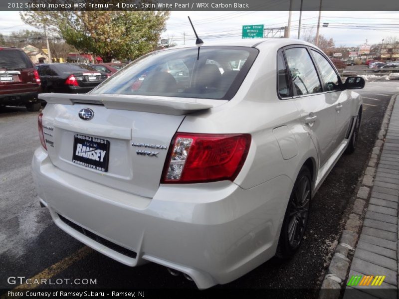 Satin White Pearl / WRX Carbon Black 2012 Subaru Impreza WRX Premium 4 Door