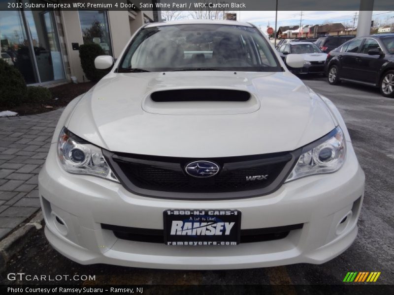 Satin White Pearl / WRX Carbon Black 2012 Subaru Impreza WRX Premium 4 Door