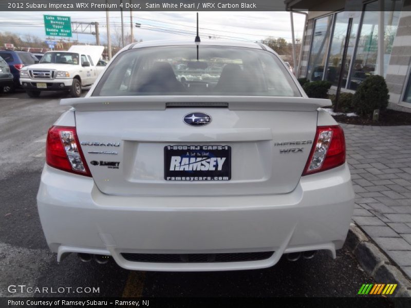 Satin White Pearl / WRX Carbon Black 2012 Subaru Impreza WRX Premium 4 Door