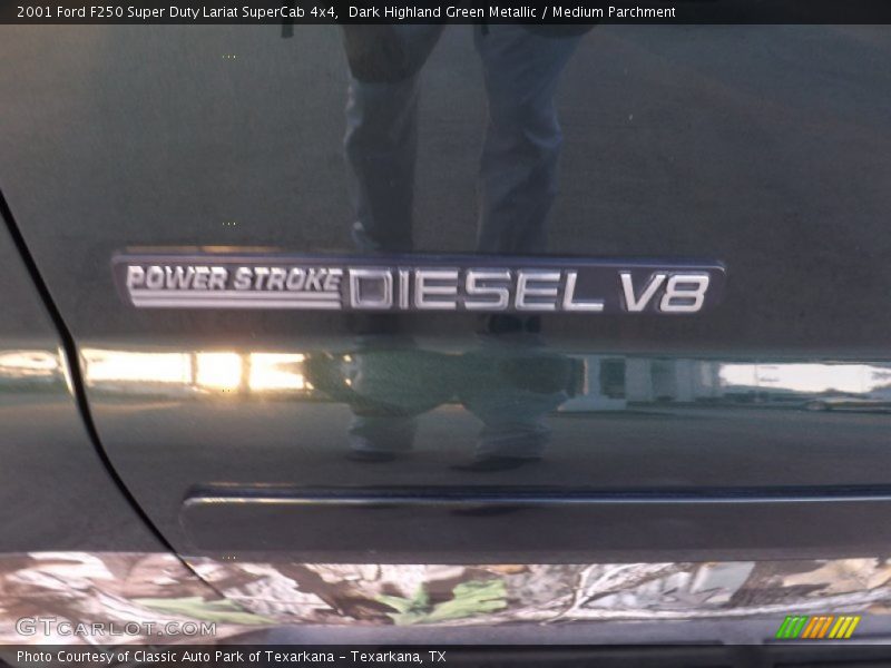 Dark Highland Green Metallic / Medium Parchment 2001 Ford F250 Super Duty Lariat SuperCab 4x4