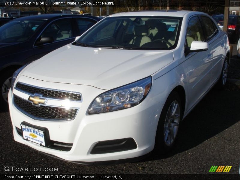 Summit White / Cocoa/Light Neutral 2013 Chevrolet Malibu LT