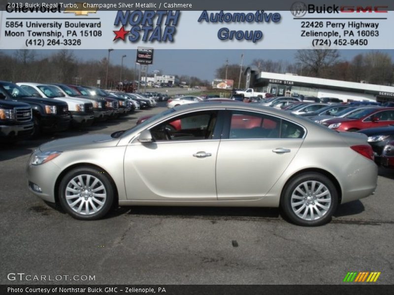 Champagne Silver Metallic / Cashmere 2013 Buick Regal Turbo