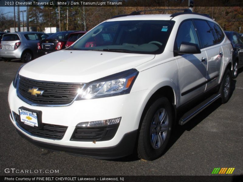 White / Dark Titanium/Light Titanium 2013 Chevrolet Traverse LS