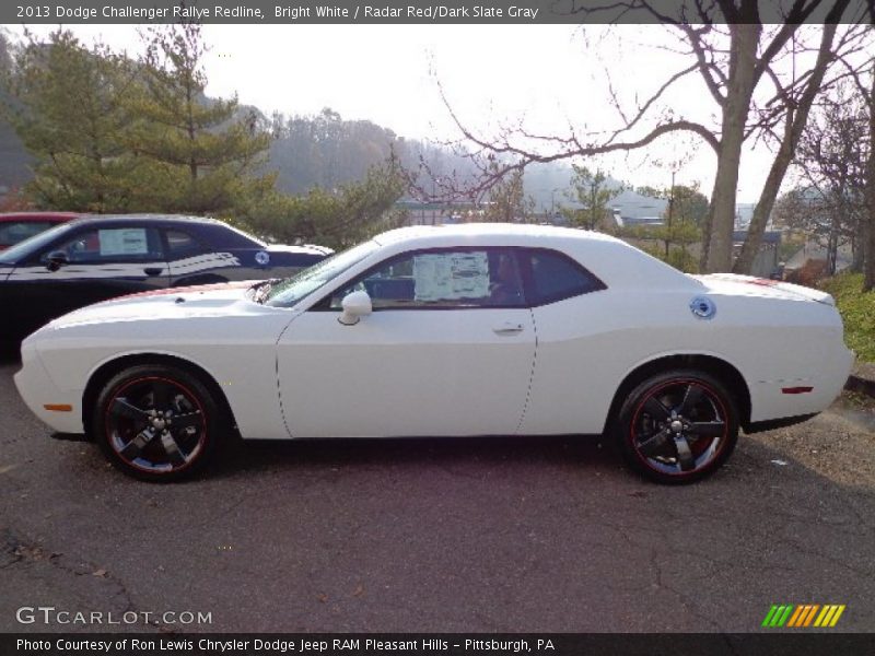 Bright White / Radar Red/Dark Slate Gray 2013 Dodge Challenger Rallye Redline
