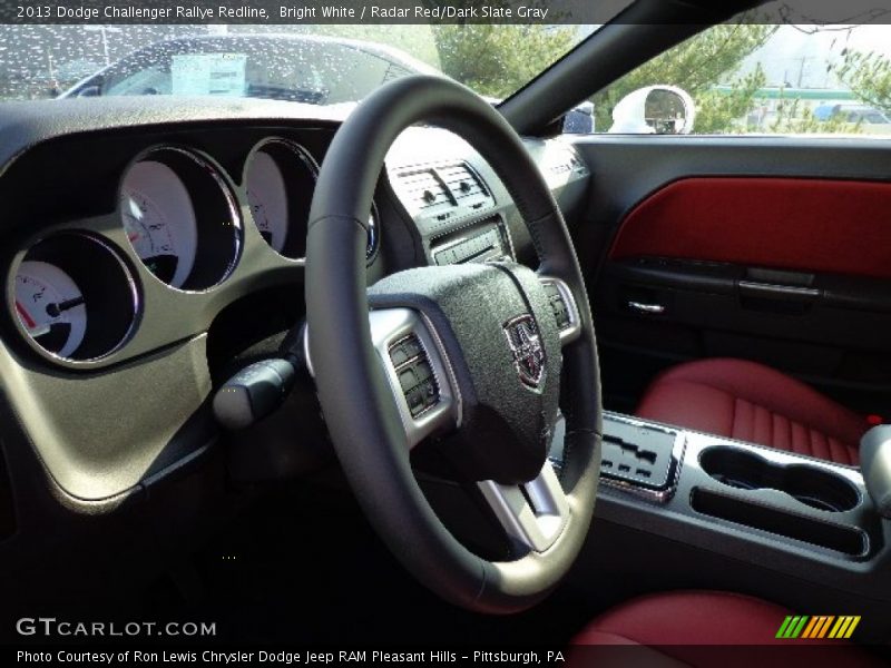 Bright White / Radar Red/Dark Slate Gray 2013 Dodge Challenger Rallye Redline