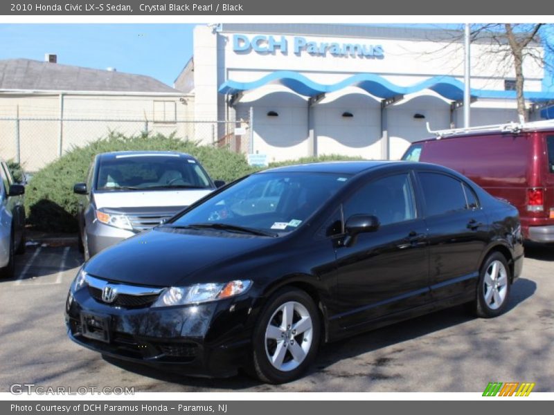 Crystal Black Pearl / Black 2010 Honda Civic LX-S Sedan