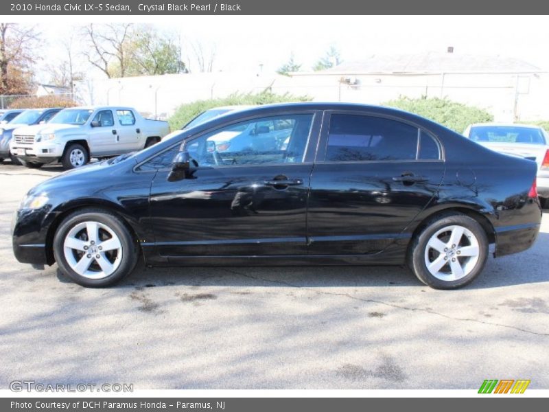 Crystal Black Pearl / Black 2010 Honda Civic LX-S Sedan