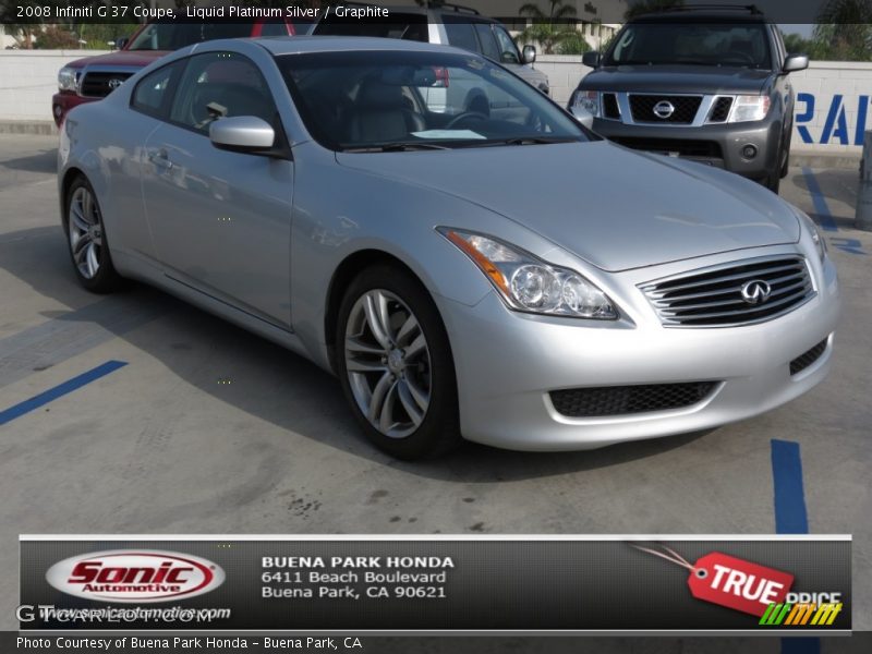 Liquid Platinum Silver / Graphite 2008 Infiniti G 37 Coupe