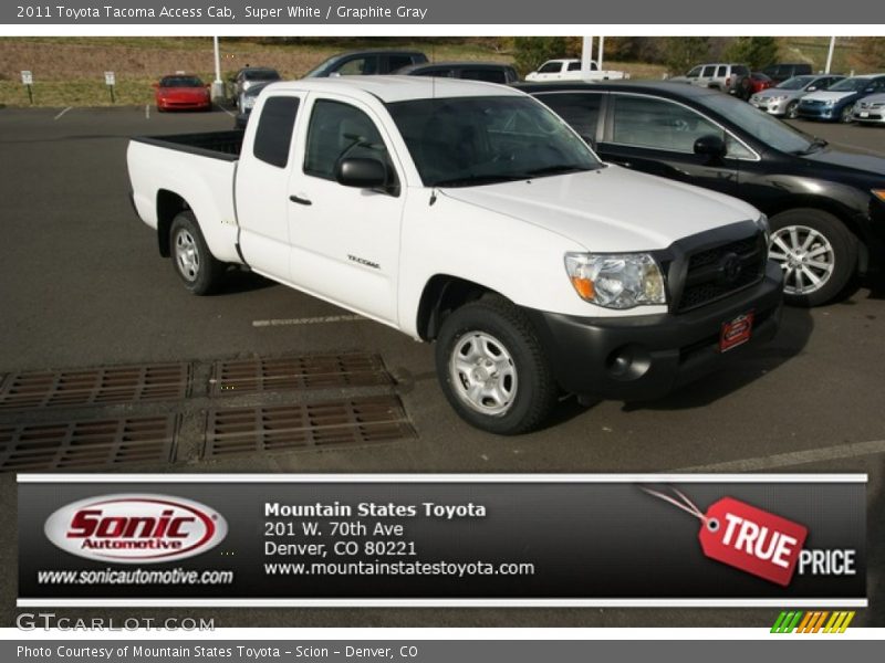 Super White / Graphite Gray 2011 Toyota Tacoma Access Cab