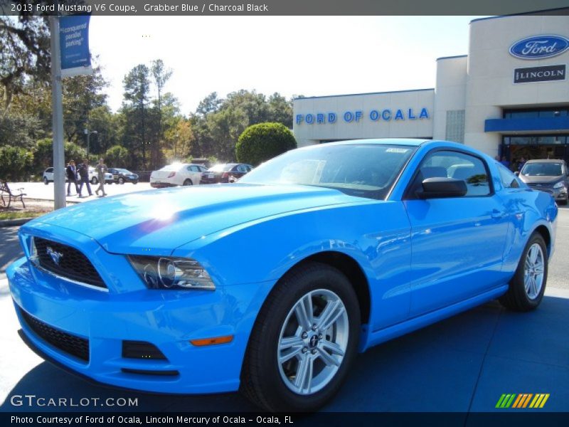 Grabber Blue / Charcoal Black 2013 Ford Mustang V6 Coupe