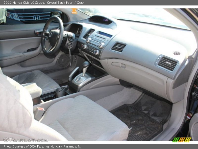 Crystal Black Pearl / Gray 2011 Honda Civic LX Coupe