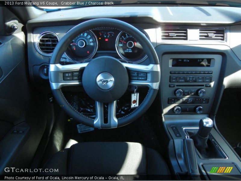 Grabber Blue / Charcoal Black 2013 Ford Mustang V6 Coupe