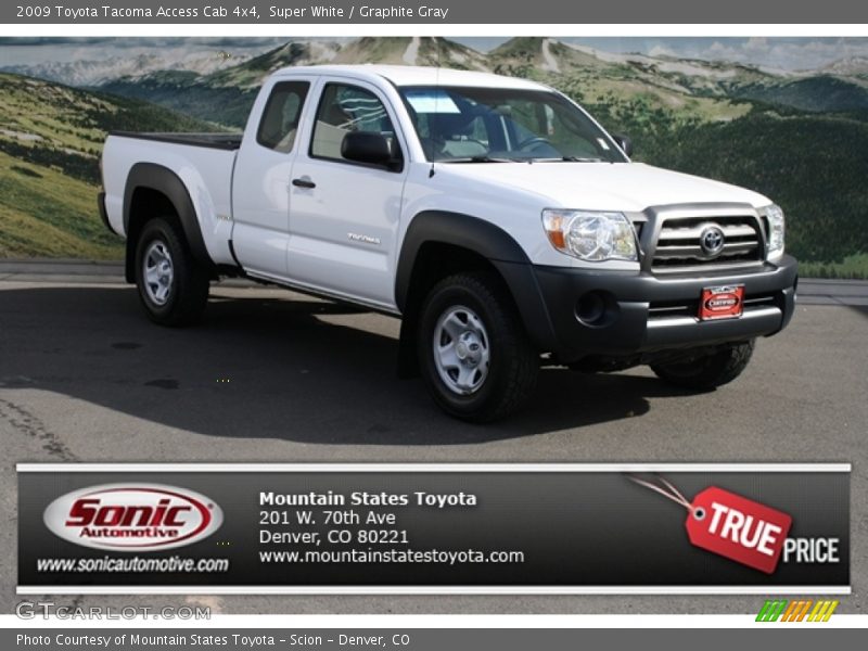 Super White / Graphite Gray 2009 Toyota Tacoma Access Cab 4x4