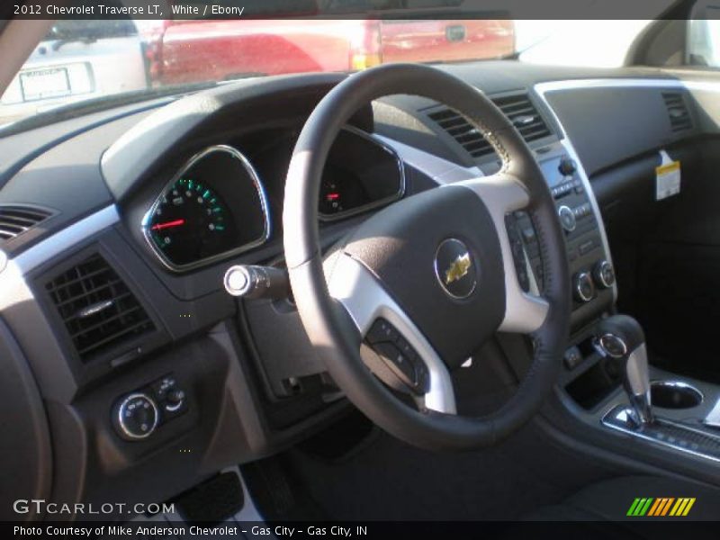 White / Ebony 2012 Chevrolet Traverse LT
