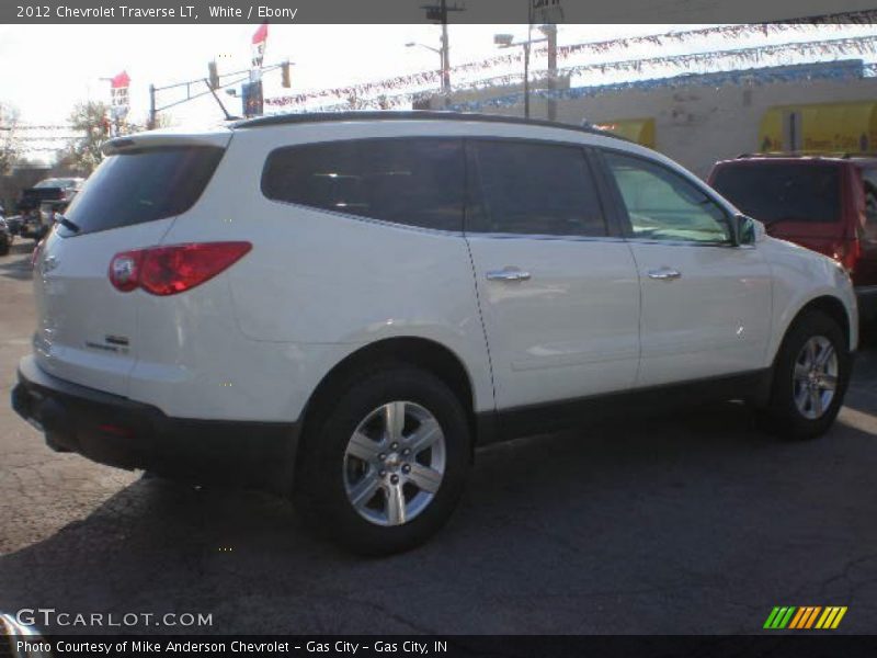 White / Ebony 2012 Chevrolet Traverse LT