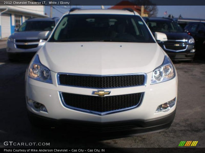 White / Ebony 2012 Chevrolet Traverse LT