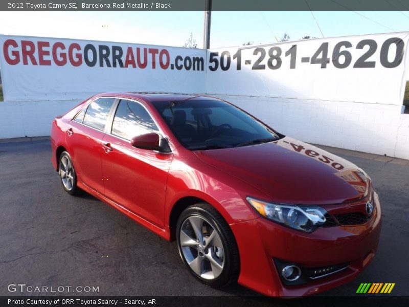 Barcelona Red Metallic / Black 2012 Toyota Camry SE