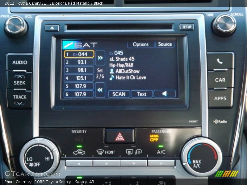 Barcelona Red Metallic / Black 2012 Toyota Camry SE