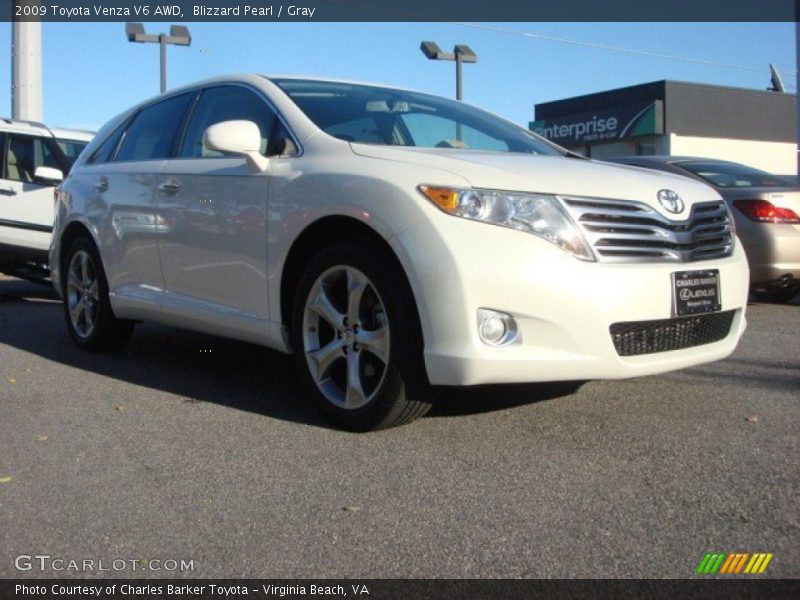 Blizzard Pearl / Gray 2009 Toyota Venza V6 AWD