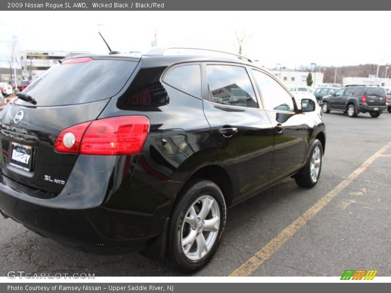 Wicked Black / Black/Red 2009 Nissan Rogue SL AWD