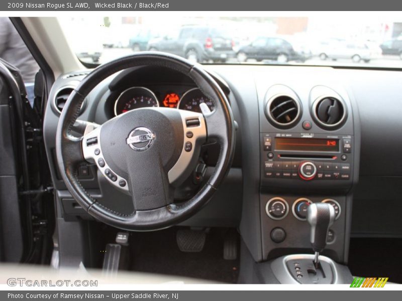 Wicked Black / Black/Red 2009 Nissan Rogue SL AWD