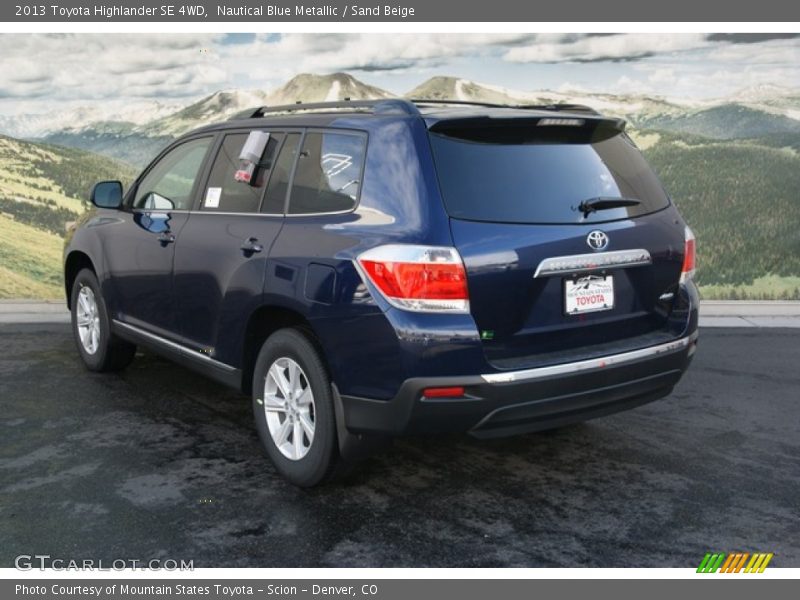 Nautical Blue Metallic / Sand Beige 2013 Toyota Highlander SE 4WD