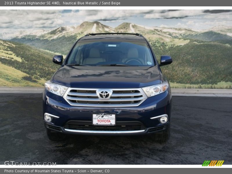 Nautical Blue Metallic / Sand Beige 2013 Toyota Highlander SE 4WD