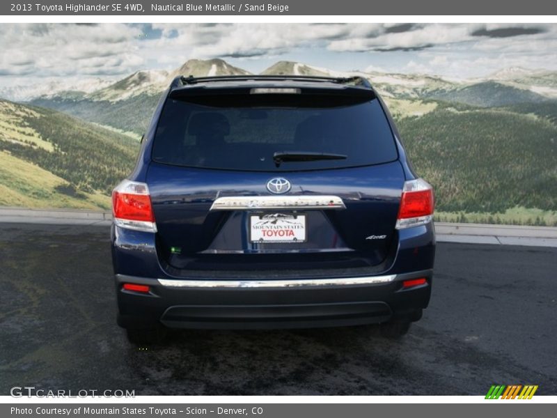 Nautical Blue Metallic / Sand Beige 2013 Toyota Highlander SE 4WD