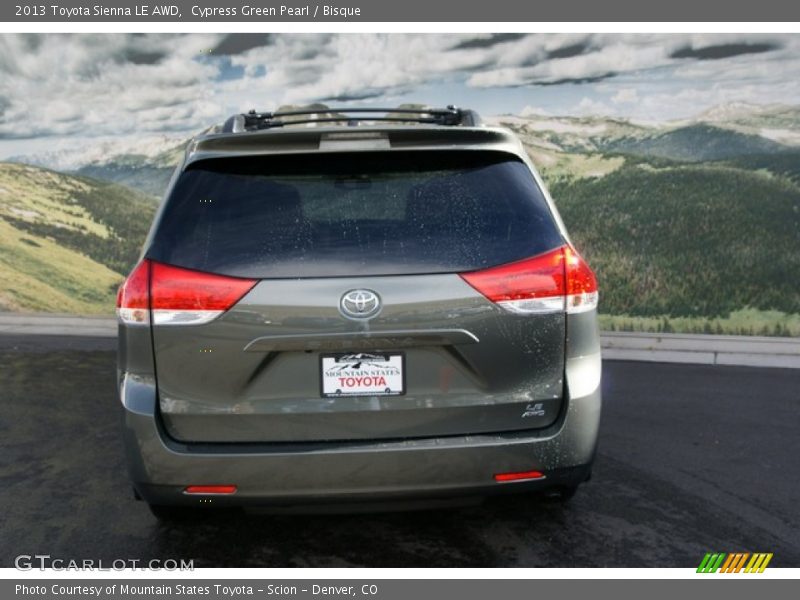 Cypress Green Pearl / Bisque 2013 Toyota Sienna LE AWD