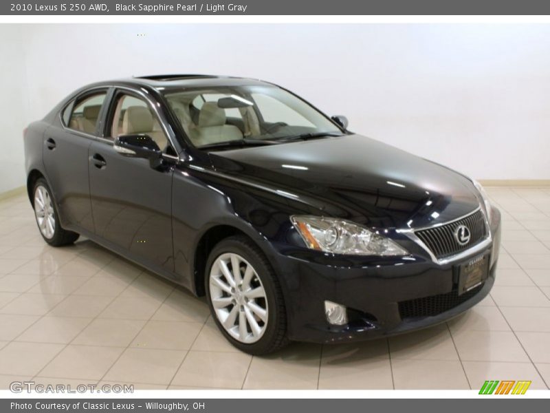 Black Sapphire Pearl / Light Gray 2010 Lexus IS 250 AWD
