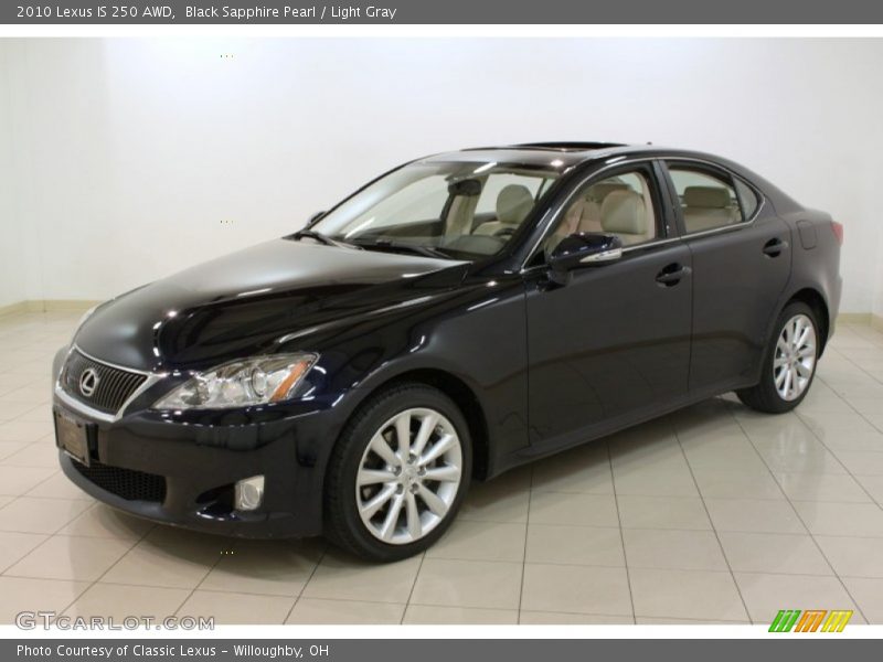 Black Sapphire Pearl / Light Gray 2010 Lexus IS 250 AWD