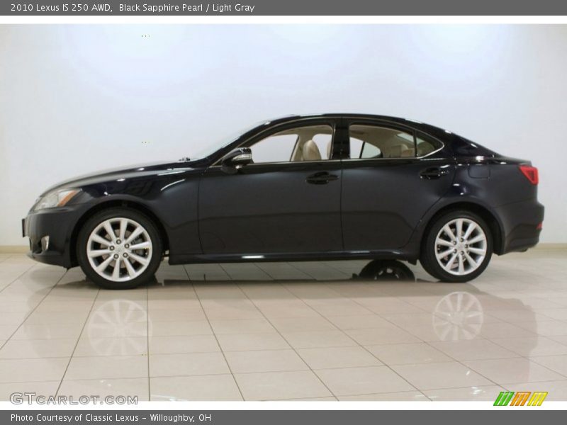 Black Sapphire Pearl / Light Gray 2010 Lexus IS 250 AWD