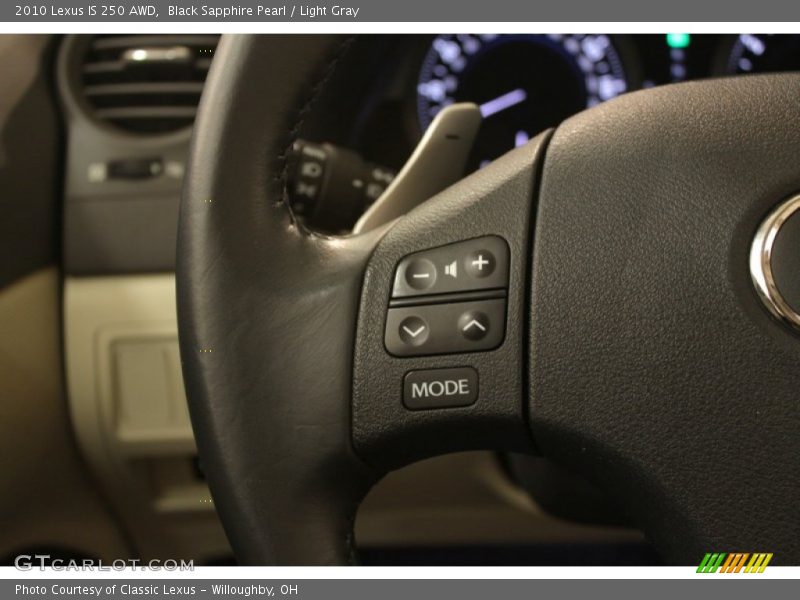 Black Sapphire Pearl / Light Gray 2010 Lexus IS 250 AWD