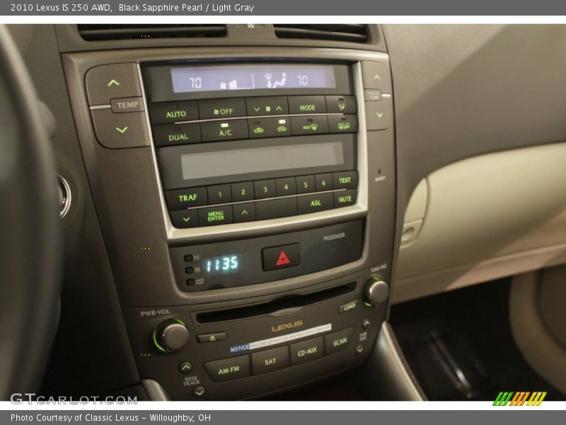 Black Sapphire Pearl / Light Gray 2010 Lexus IS 250 AWD