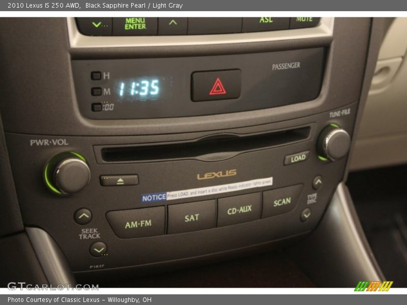 Black Sapphire Pearl / Light Gray 2010 Lexus IS 250 AWD