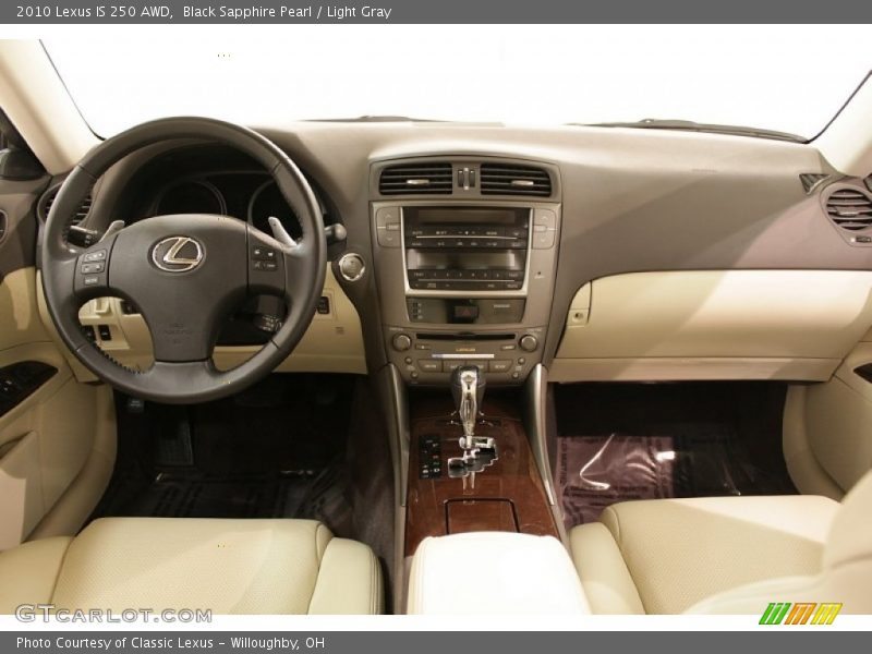 Black Sapphire Pearl / Light Gray 2010 Lexus IS 250 AWD