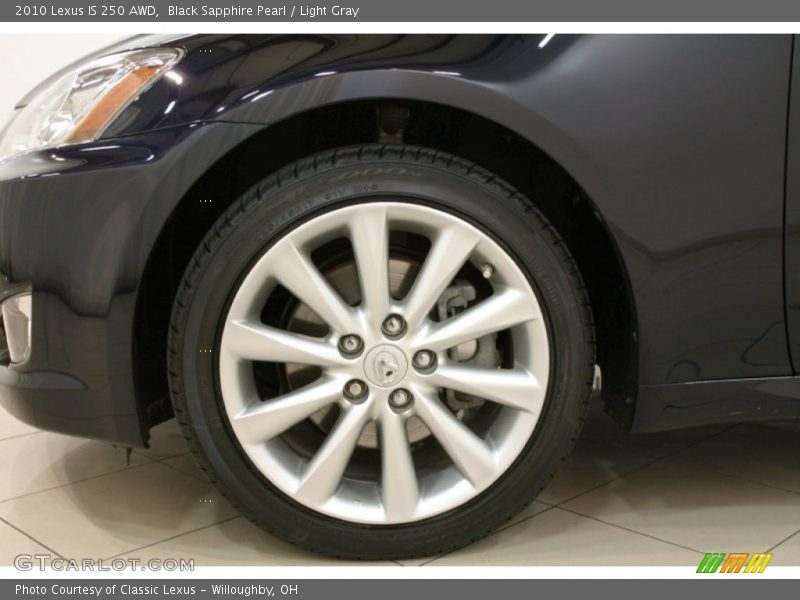 Black Sapphire Pearl / Light Gray 2010 Lexus IS 250 AWD